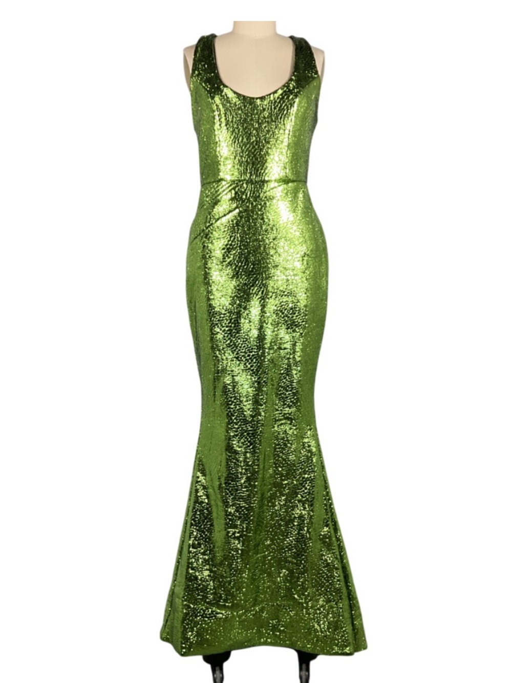 Zhivago Metallic Green Sequin Maxi Gown - Picture 2 of 6